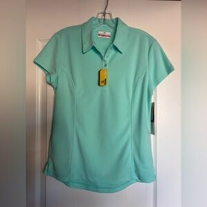 Grand Slam NEW Women’s Performance Golf Polo Aruba blue Size M air flow UPF 50